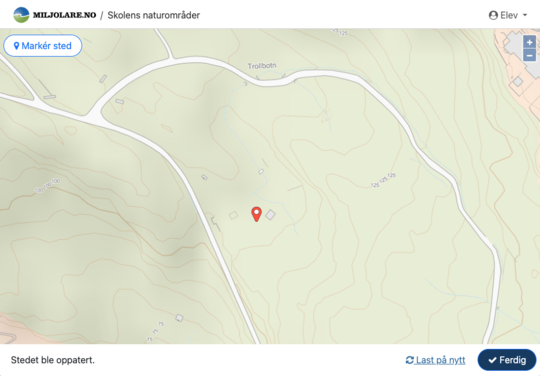 Skjermbilde av kartregistrering